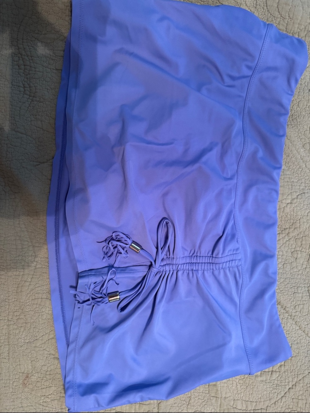 Lilac Strapless Swim Skirt with Drawstring